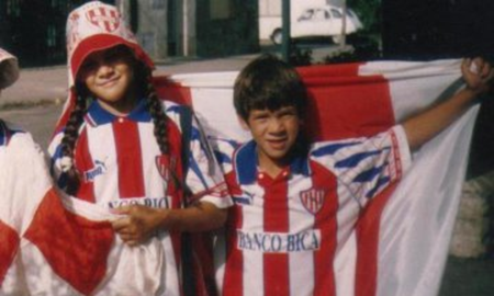 Diego Barisone en su infancia, con la camiseta de Unión. Diego Barisone en su infancia, con la camiseta de Unión.