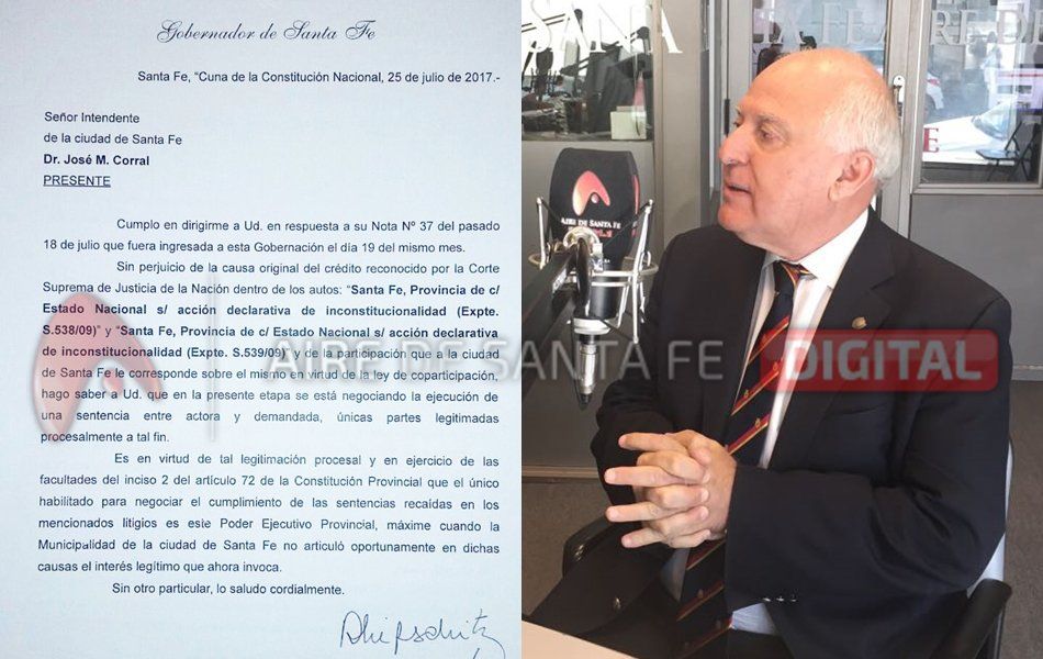 Lifschitz le respondió a Corral por los fondos de Nación