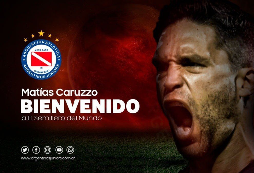 Matías Caruzzo fue presentado como nuevo jugador de Argentinos Juniors
