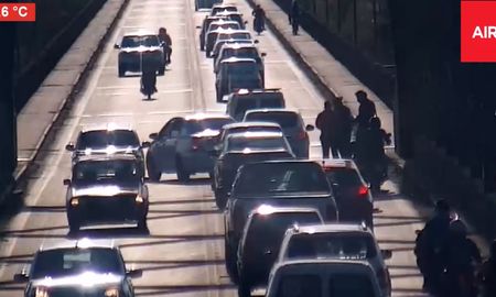 Cámara de Aire de Santa Fe - demoras en el puente carretero por un triple choque en cadena Cámara de Aire de Santa Fe - demoras en el puente carretero por un triple choque en cadena
