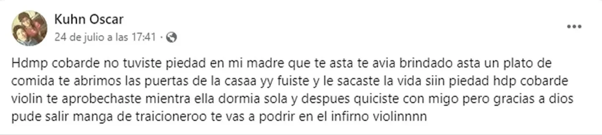El descargo de Oscar Kuhn. El descargo de Oscar Kuhn.