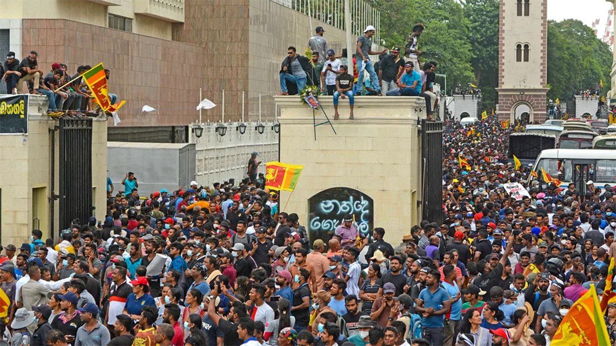 Los manifestantes se negaban a abandonar el palacio presidencial de Sri Lanka