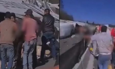 Video: saquean un tráiler volcado en una ruta mexicana mientras el chofer agoniza sin ayuda Video: saquean un tráiler volcado en una ruta mexicana mientras el chofer agoniza sin ayuda