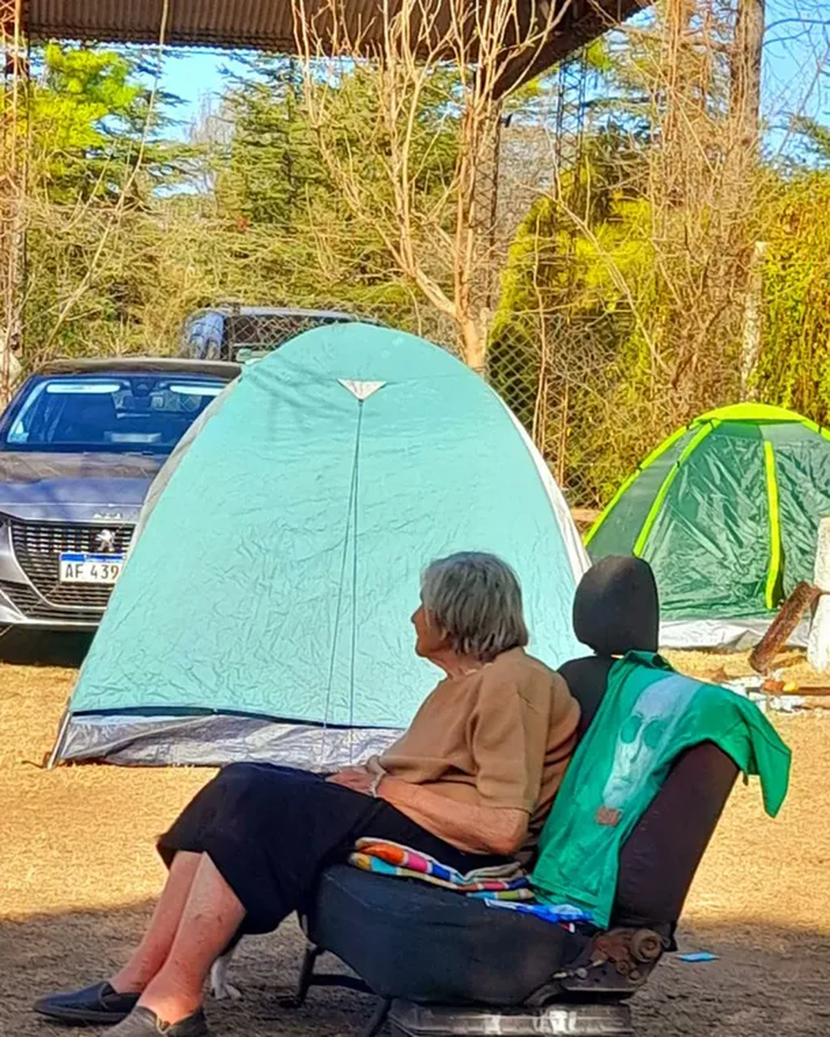Se viralizó la imagen de una señora mayor que fue al recital de "Los Fundamentalistas del Aire Acondicionado" del brazo con su hijo.