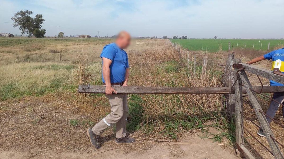 El hombre quedó registrado cuando se llevaba los postes del campo cercano a la localidad de Bauer.