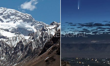 Al igual que las grandes montañas, un cometa puede tener 5 kilómetros o más, y se componen de lo mismo, gases, rocas, nieve y otras sustancias. Al igual que las grandes montañas, un cometa puede tener 5 kilómetros o más, y se componen de lo mismo, gases, rocas, nieve y otras sustancias.