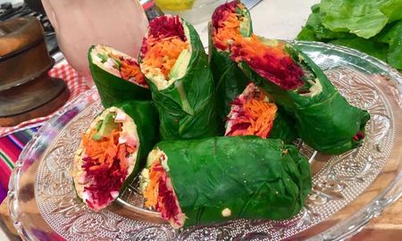rolls de acelga con hummus y vegetales rolls de acelga con hummus y vegetales
