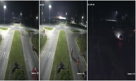 El momento exacto en el que comenzó el apagón quedó registrado en una cámara ubicada en jurisdicción de Sauce Viejo. El momento exacto en el que comenzó el apagón quedó registrado en una cámara ubicada en jurisdicción de Sauce Viejo.