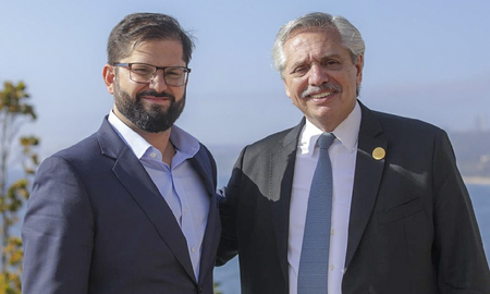 Gabriel Boric reiteró el respaldo chileno al reclamo justo, legítimo digno de Argentina sobre Malvinas. Gabriel Boric reiteró el respaldo chileno al reclamo justo, legítimo digno de Argentina sobre Malvinas.