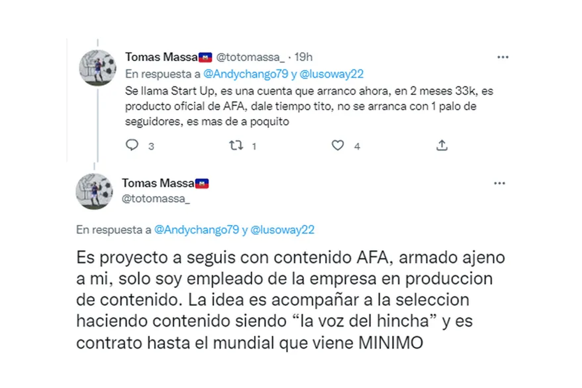 Toto Massa dijo que es empleado de Mundo Selección Captura Twitter