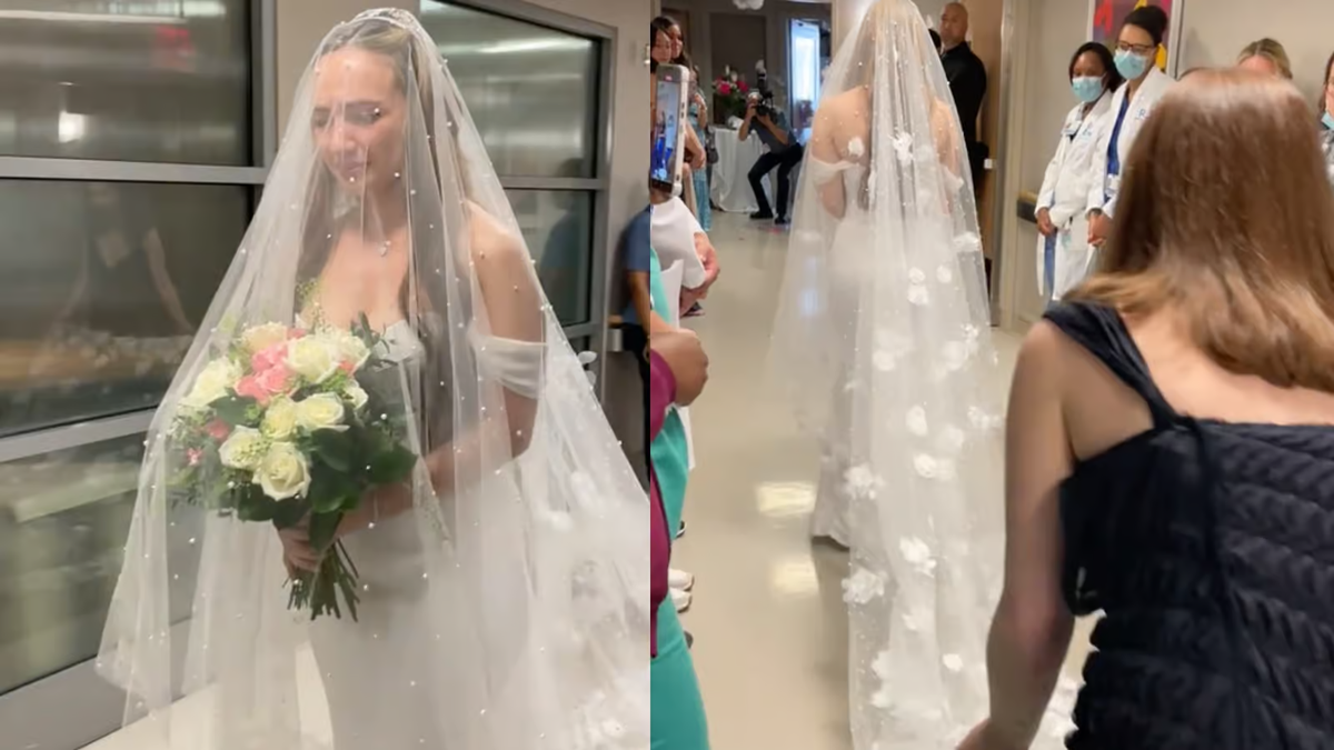 Celebró su boda en un hospital para que su padre enfermo de cáncer terminal pueda asistir