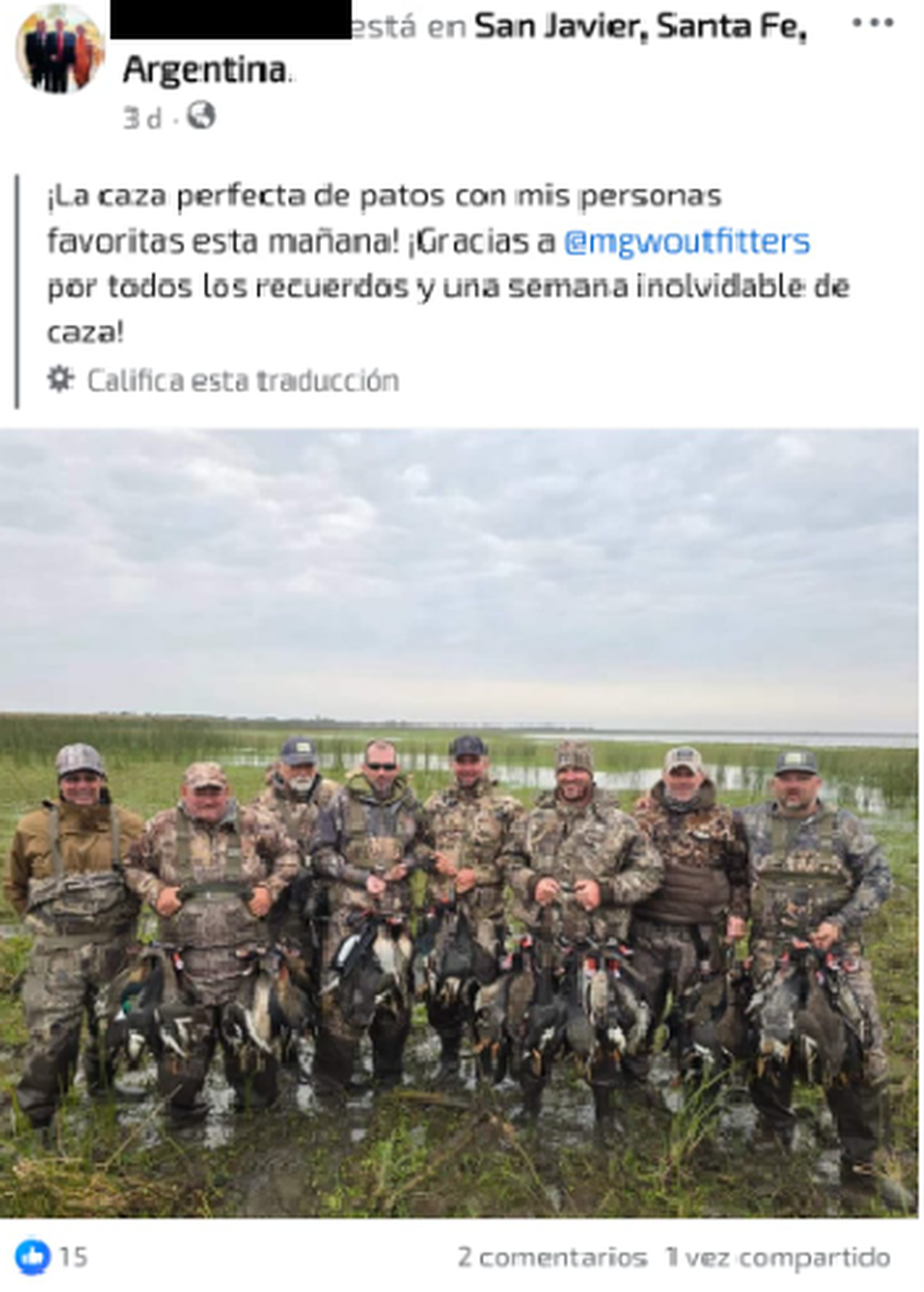 Caza ilegal en Santa Fe.