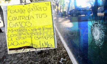 Dejaron una amenaza mafiosa a Guille Cantero. Dejaron una amenaza mafiosa a Guille Cantero.