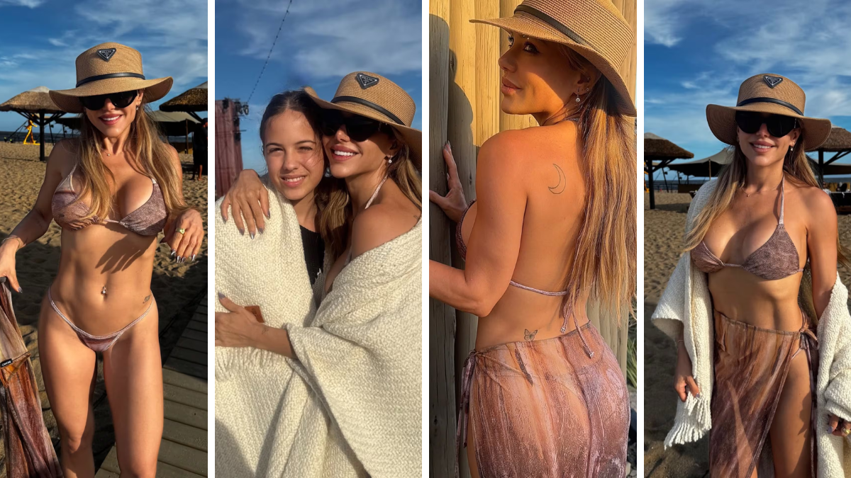 Evangelina Anderson posó en microbikini y capelina Prada y su hija Lola le sacó las fotos. Evangelina Anderson posó en microbikini y capelina Prada y su hija Lola le sacó las fotos.