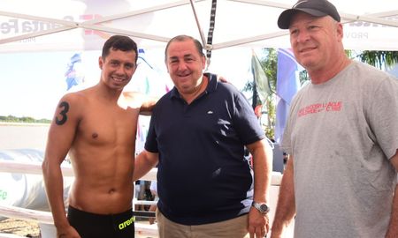 Juan Pablo Poletti, junto a Martín Carrizo, nadador sanjavierino que finalizó tercero en la Maratón Santa Fe-Coronda 2025. Juan Pablo Poletti, junto a Martín Carrizo, nadador sanjavierino que finalizó tercero en la Maratón Santa Fe-Coronda 2025.