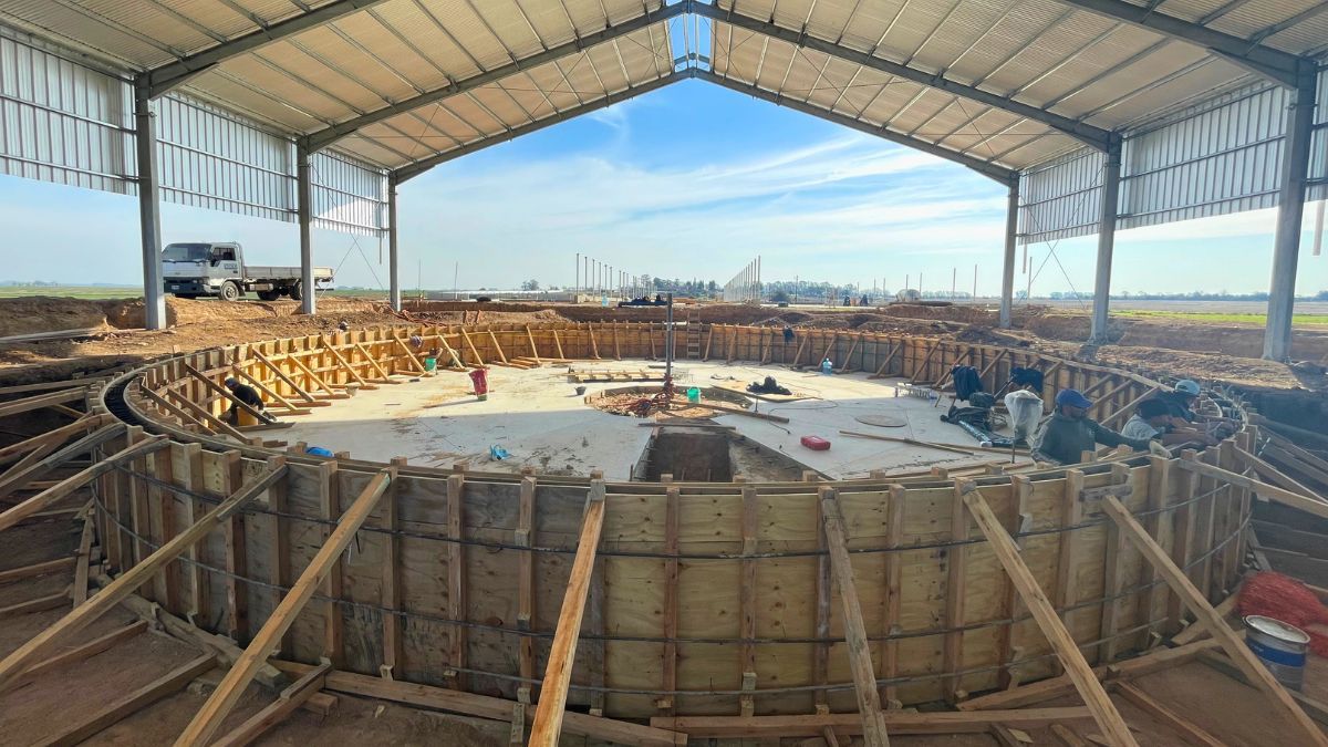 El montaje de tambos rotativos