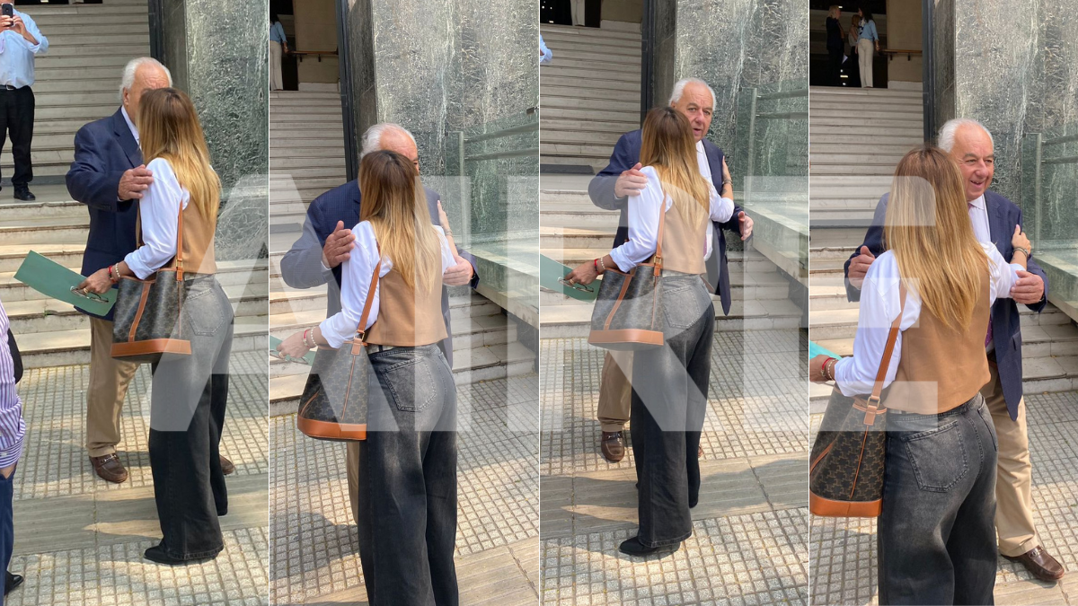 EXCLUSIVO DE AIRE: las imágenes del encuentro entre Rafael Gutiérrez y Amalia Granata en el ingreso a los Tribunales santafesinos.