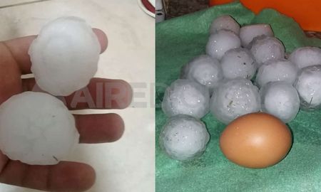 El granizo pudo compararse con el tamaño de huevos. El granizo pudo compararse con el tamaño de huevos.
