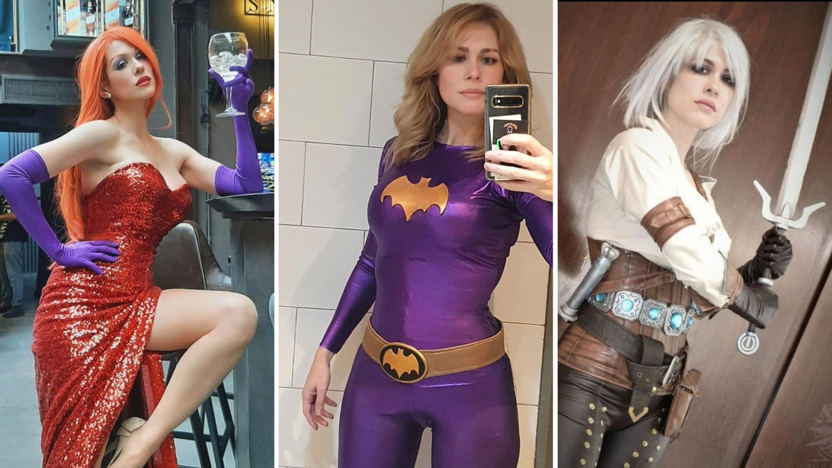 Lilia Lemoine en cosplay de Jessica Rabbit, Batichica y Ciri, de The Witcher. Lilia Lemoine en cosplay de Jessica Rabbit, Batichica y Ciri, de The Witcher.