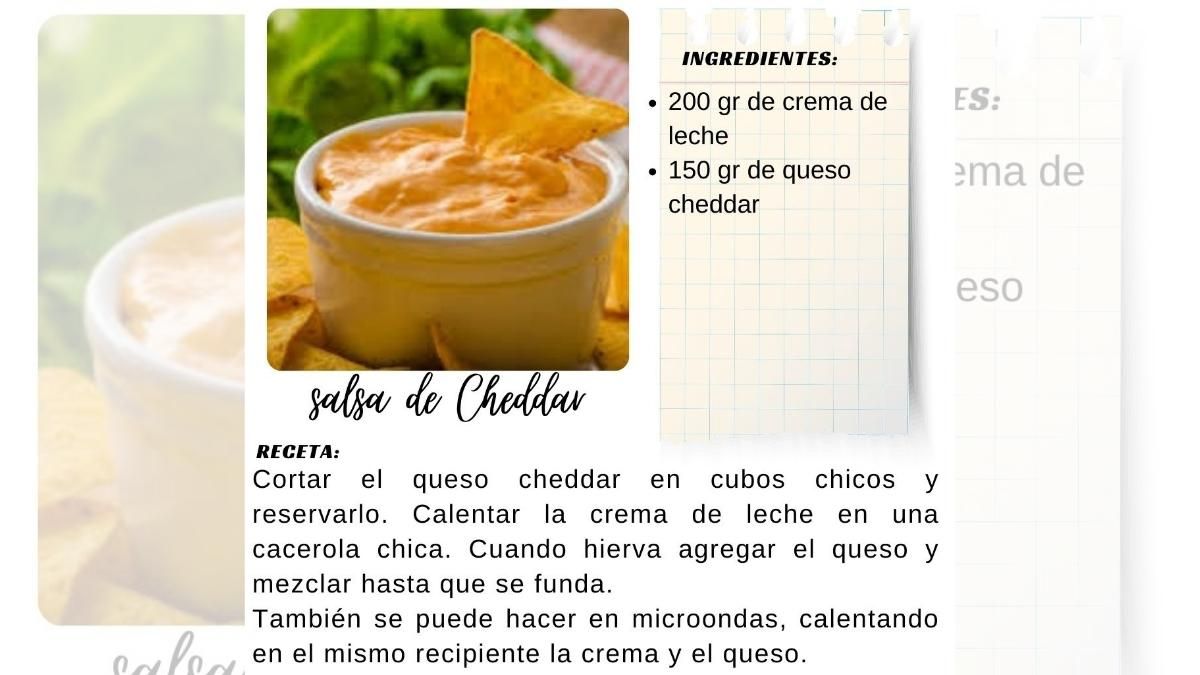 La salsa de queso cheddar es un gran acompañamiento para múltiples platos. La salsa de queso cheddar es un gran acompañamiento para múltiples platos.
