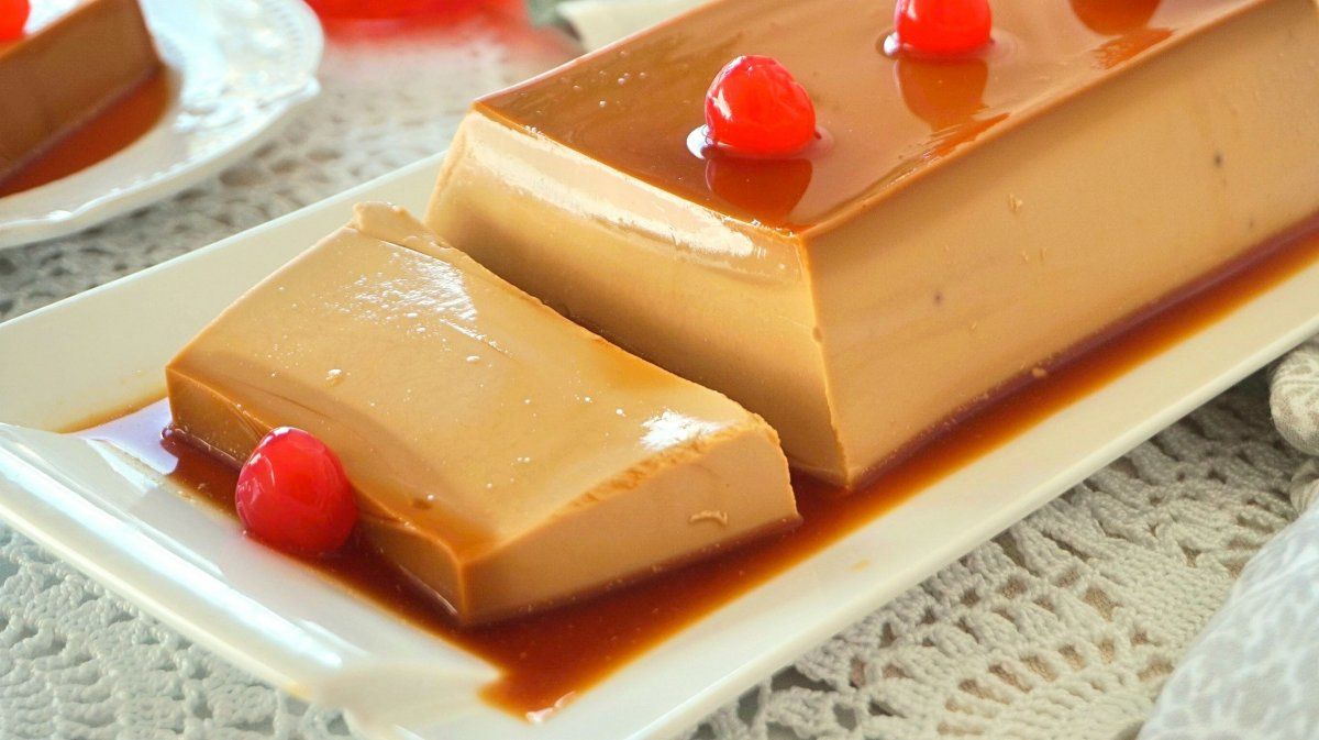 Receta de flan de café.