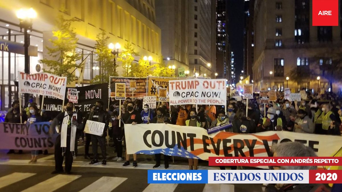 Hay manifestaciones en Estados Unidos mientras se espera el resultado electoral.