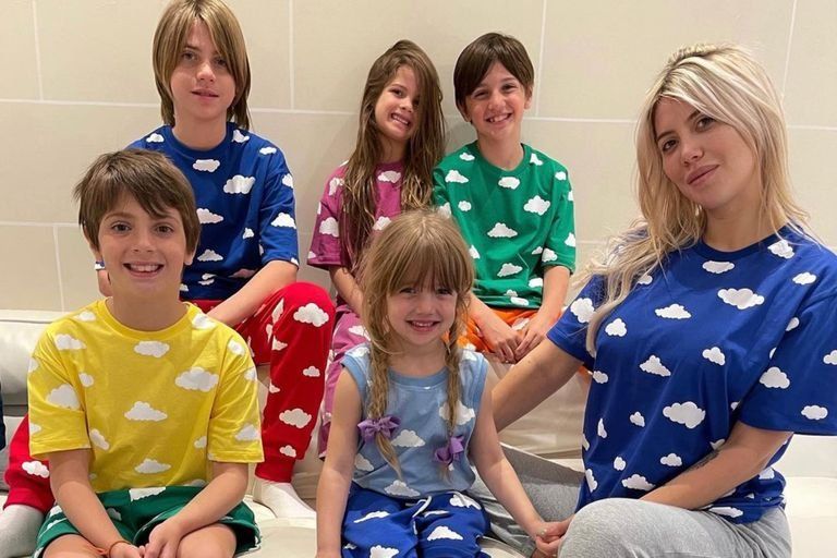 Wanda Nara y sus hijos.