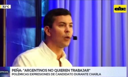 Santiago Peña lanzó una polémica frase en la que aseguró que los argentinos “no quieren trabajar”. Santiago Peña lanzó una polémica frase en la que aseguró que los argentinos “no quieren trabajar”.