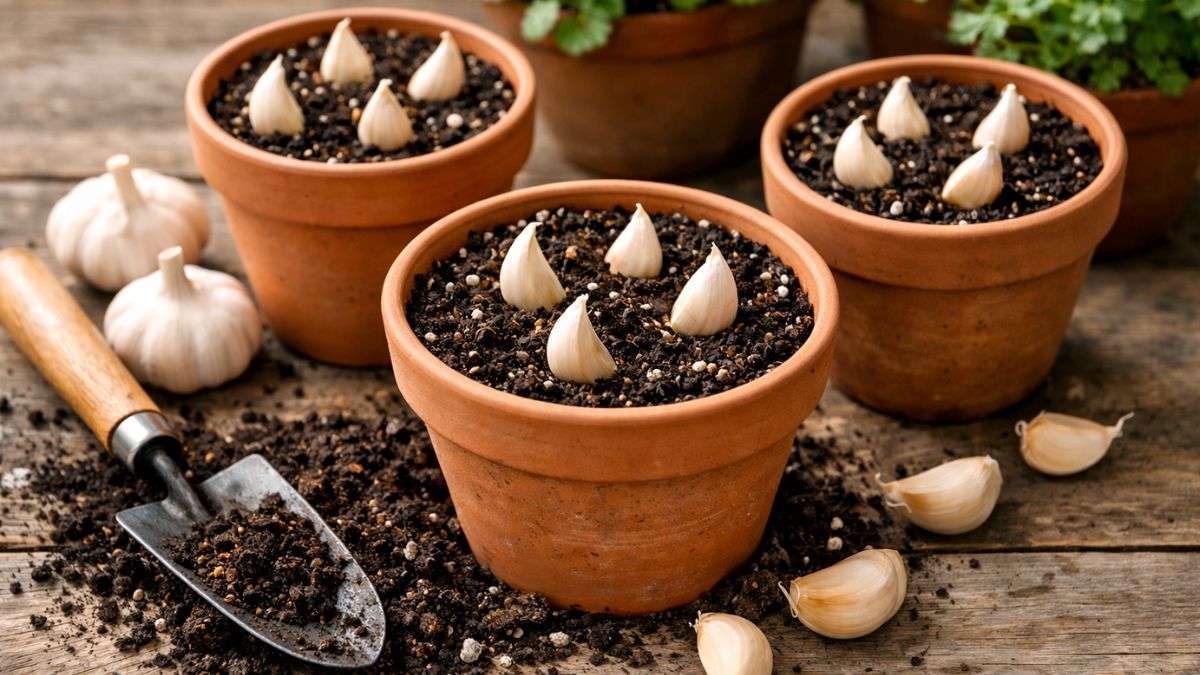 El ajo se usa como repelente natural para proteger las plantas de plagas comunes.