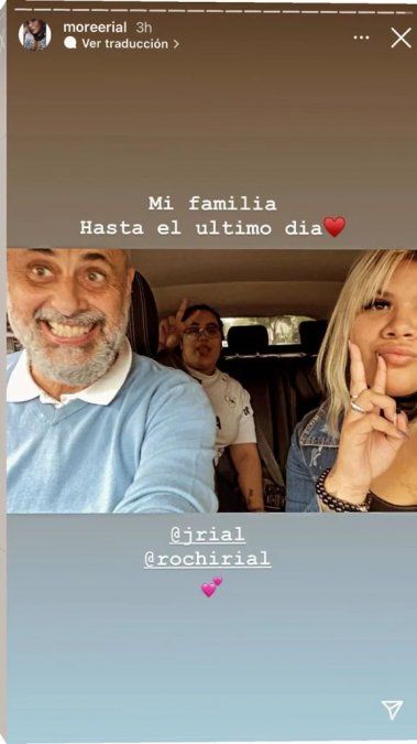 More Rial muy afectiva con su papá y hermana en redes. 