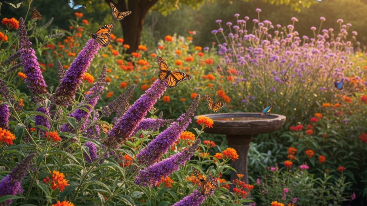 Mariposas en las plantas.