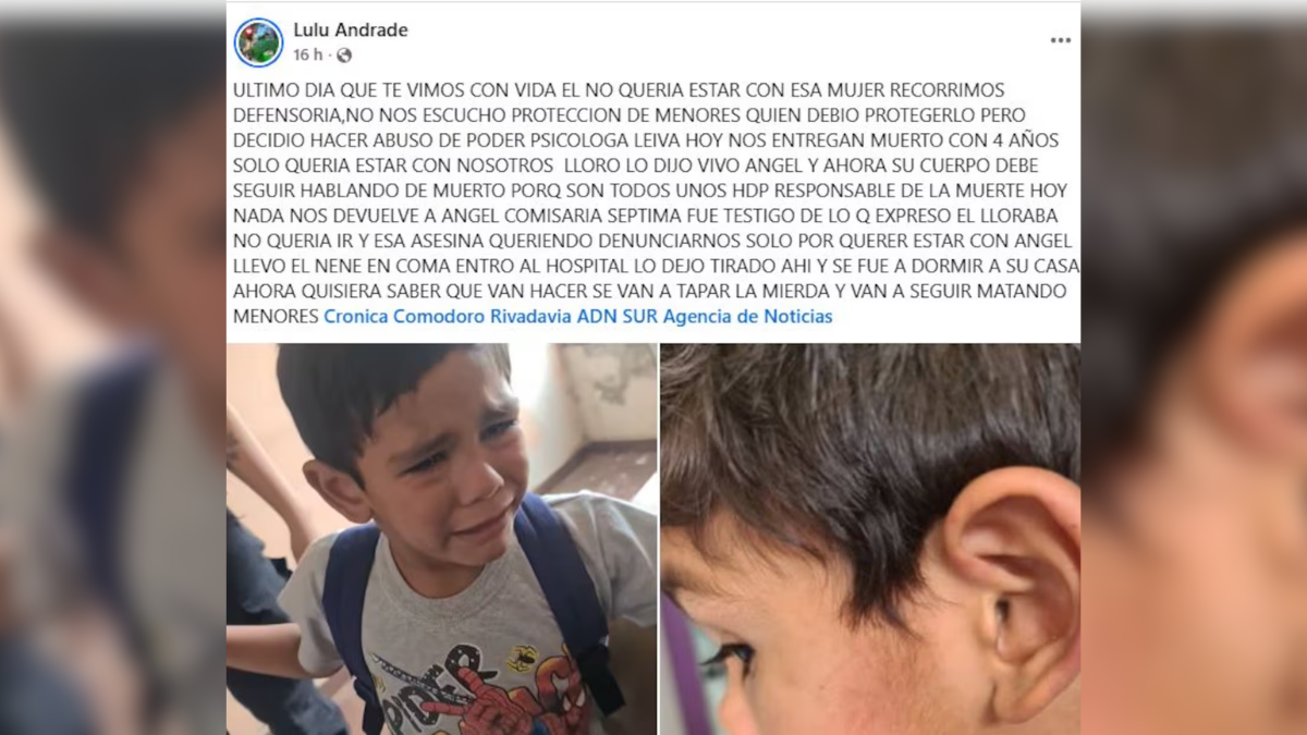 Lorena Andrade, pareja del papá biológico del chico, contó que el nene estaba bajo el cuidado de la madre por decisión judicial, a pesar de que, según ella, el vínculo entre ambos era casi nulo.