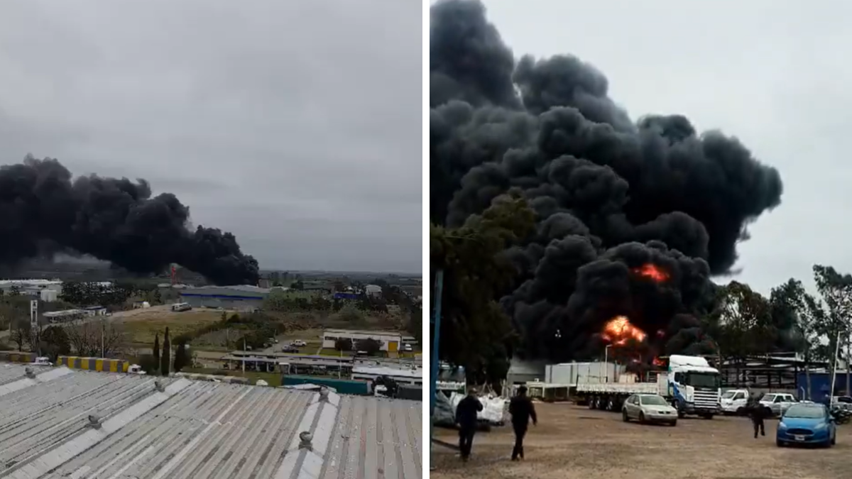 Se desató un incendio de gran magnitud en una fábrica en el Parque Industrial de Gualeguaychú.