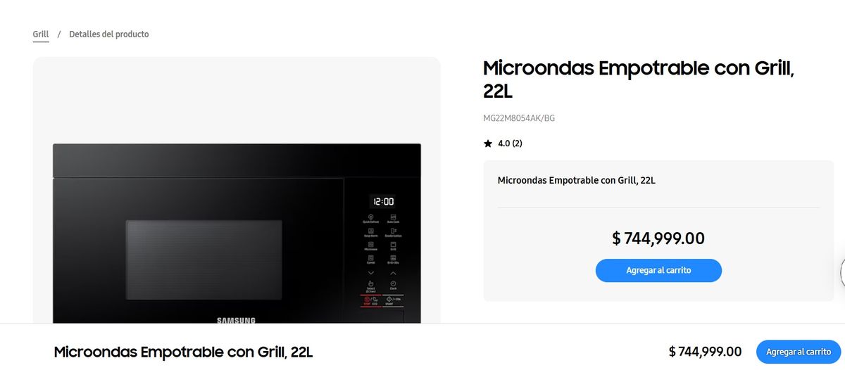 El Microondas Samsung tiene este precio. El Microondas Samsung tiene este precio.