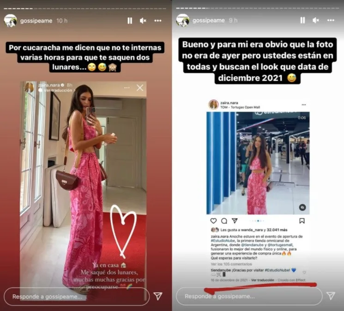 Zaira Nara generó sospechas.