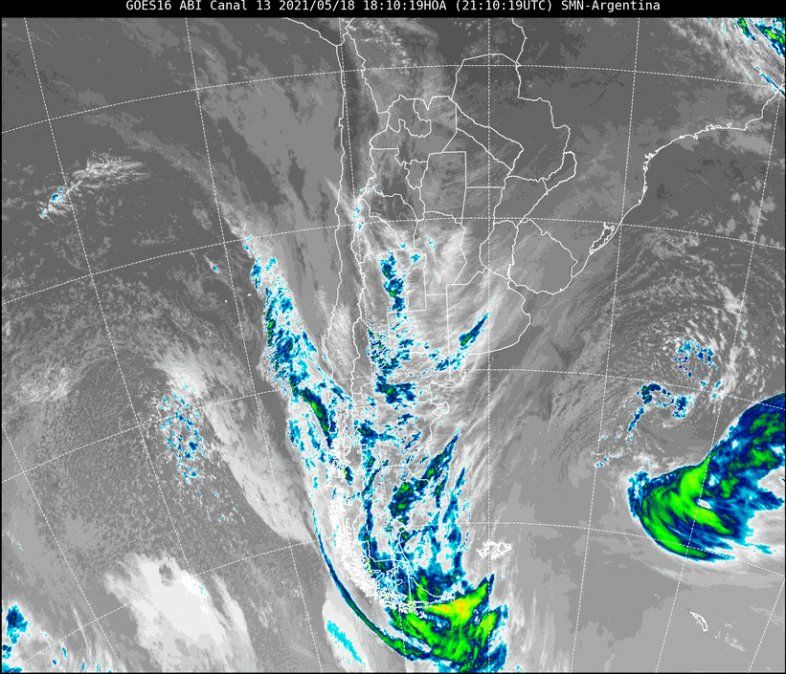Imagen del tiempo a las 18.10 del martes.
