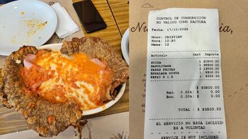 Fue a comer a La Fonda del Tío en Bariloche, pidió milanesa con papas y mostró el ticket final