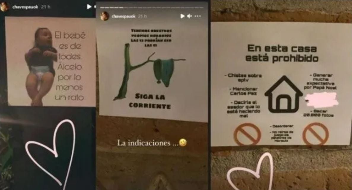 El protocolo navideño de Paula Chaves con su familia.