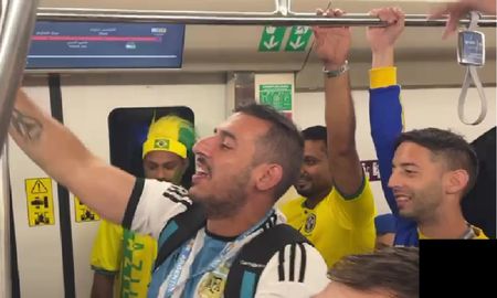 Hinchas de Brasil y Argentina se cruzaron en el subte y hubo duelos de cánticos de cancha. Hinchas de Brasil y Argentina se cruzaron en el subte y hubo duelos de cánticos de cancha.