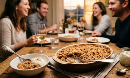 Los ingredientes para un crumble de manzana clásico