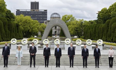 Los líderes del G7 en la cumbre celebrada en la ciudad japonesa de Hiroshima. Los líderes del G7 en la cumbre celebrada en la ciudad japonesa de Hiroshima.
