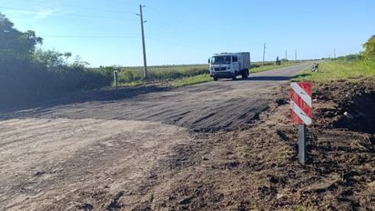 Habilitaron el tránsito en la Ruta Provincial 1 tras el hundimiento en Colonia Teresa