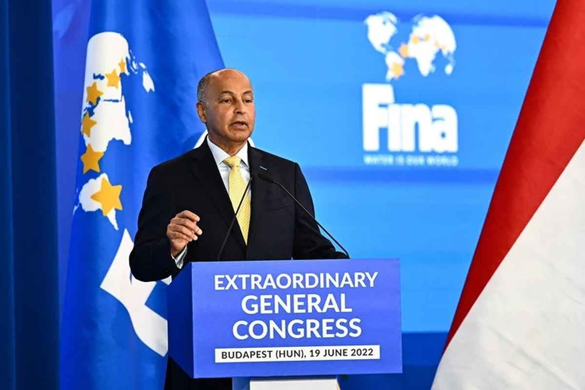 Husain Al Musallam, presidente de la Federación Internacional de Natación. Foto Twitter @fina_president