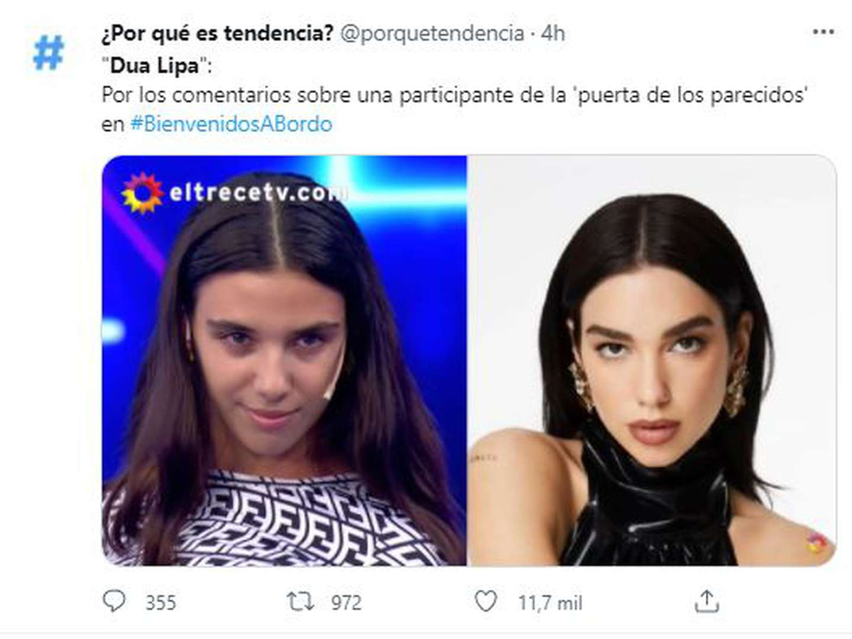 Una joven asegur&oacute; ser igual a Dua Lipa en Bienvenidos a bordo.