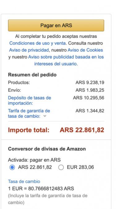 Cómo comprar por Amazon y pagar en pesos.