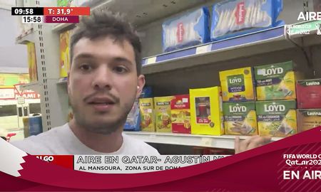 Agustín Nicolet en un mercado local qatarí. Agustín Nicolet en un mercado local qatarí.
