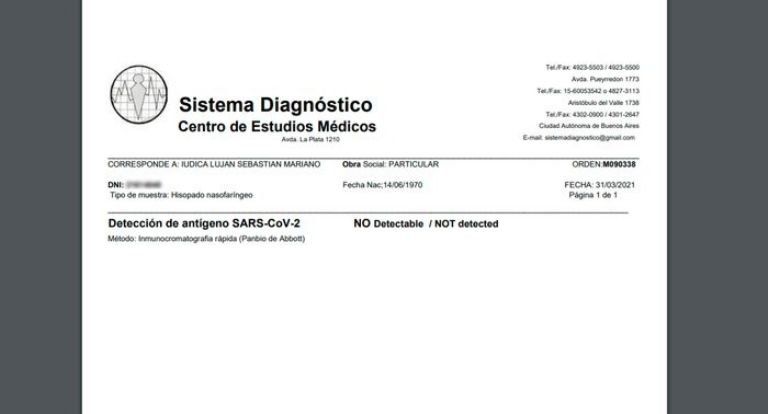 Horacio Cabak dio positivo y los dos contactos estrechos fueron aislados y ya fueron testeados.