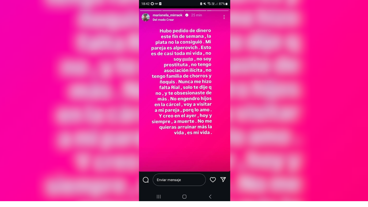 Marianela Mirra confirmó su noviazgo con José Alperovich. Marianela Mirra confirmó su noviazgo con José Alperovich.