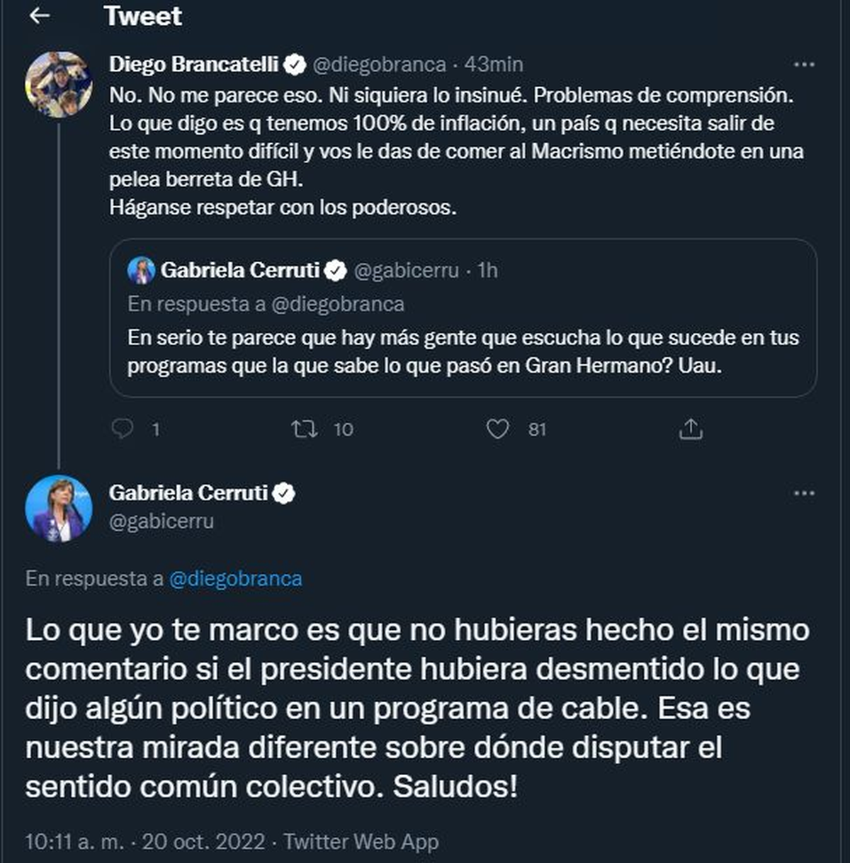 La contestación de Cerruti