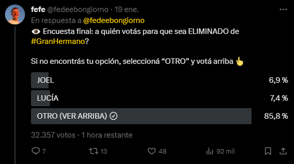 Fede Bongiorno vía X (ex Twitter). Fede Bongiorno vía X (ex Twitter).